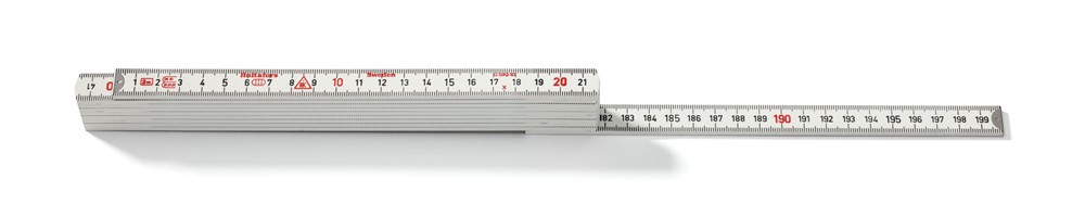 200664 Hultafors Gliedermaßstab GE59, Metallenden, 15 mm breit, weiß, Meterstab, 2 m, 10 Glieder (Preis pro Stück)