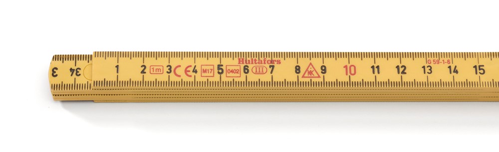 200204 Hultafors Gliedermaßstab G59, 15 mm breit, gelb, mit Millimetereinteilung, Meterstab, 1 m, 6 Glieder (Preis pro Stück)